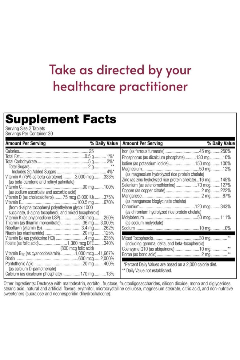 Chewable Advanced Multi Mixed Fruit Daily Multivitamin 60 Count, Alternate, color, None