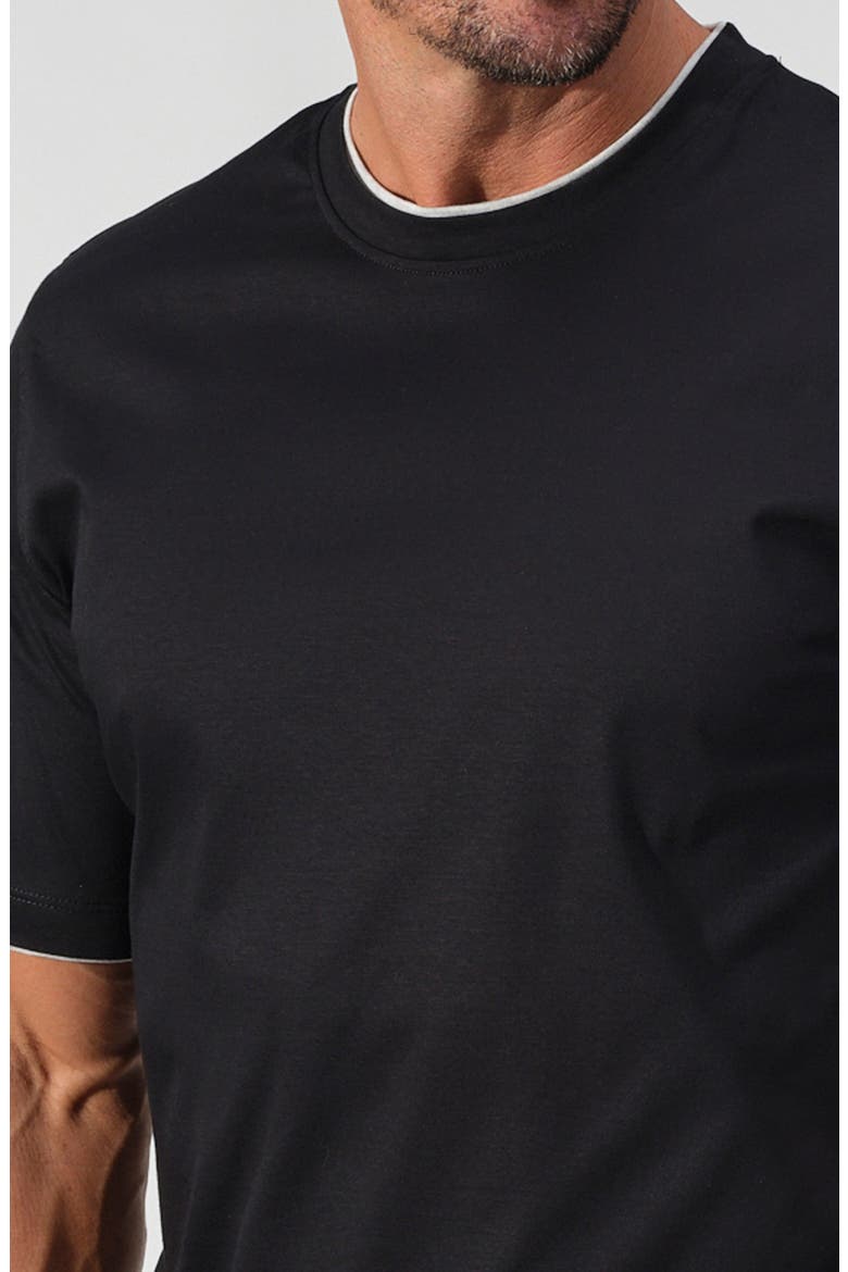 Faux Layering T-Shirt, Alternate, color, BLACK
