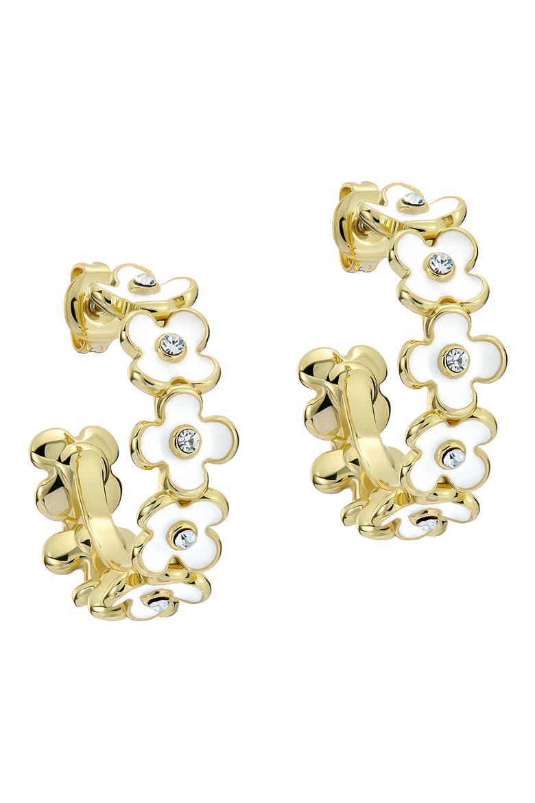 Garvi Garland Hoop Earrings, Main, color, METALLIC GOLD/ WHITE