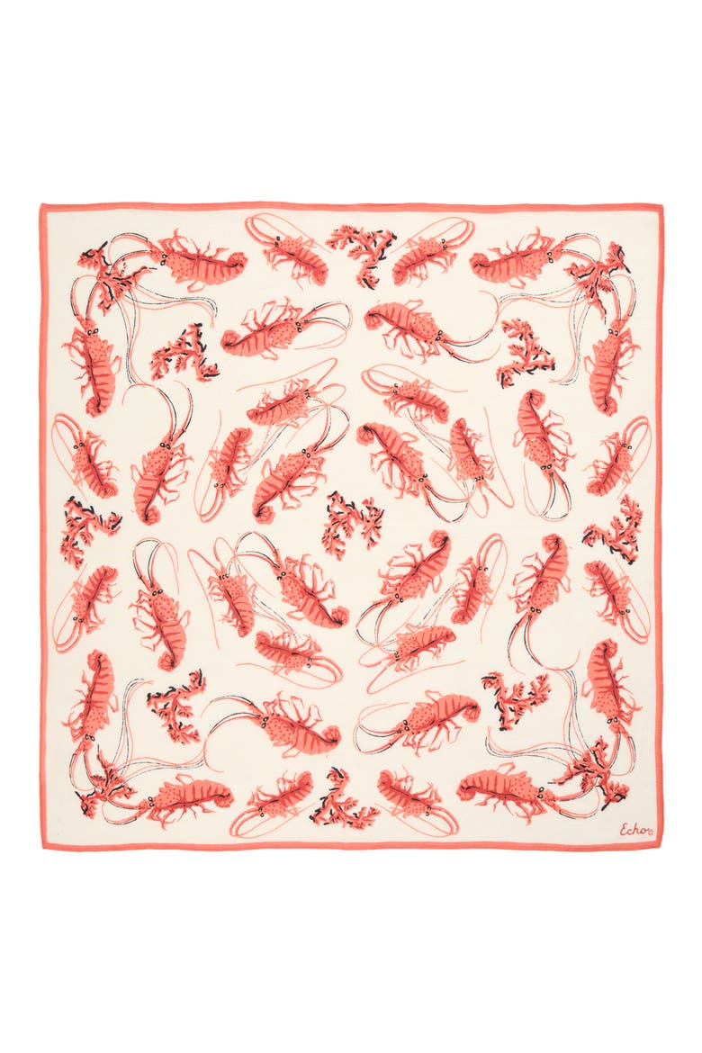 Shrimp Boat Cotton Scarf, Alternate, color, CORAL