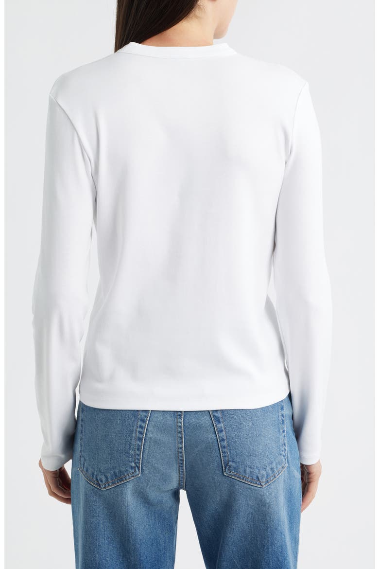 Long Sleeve Stretch Cotton Henley, Alternate, color, WHITE