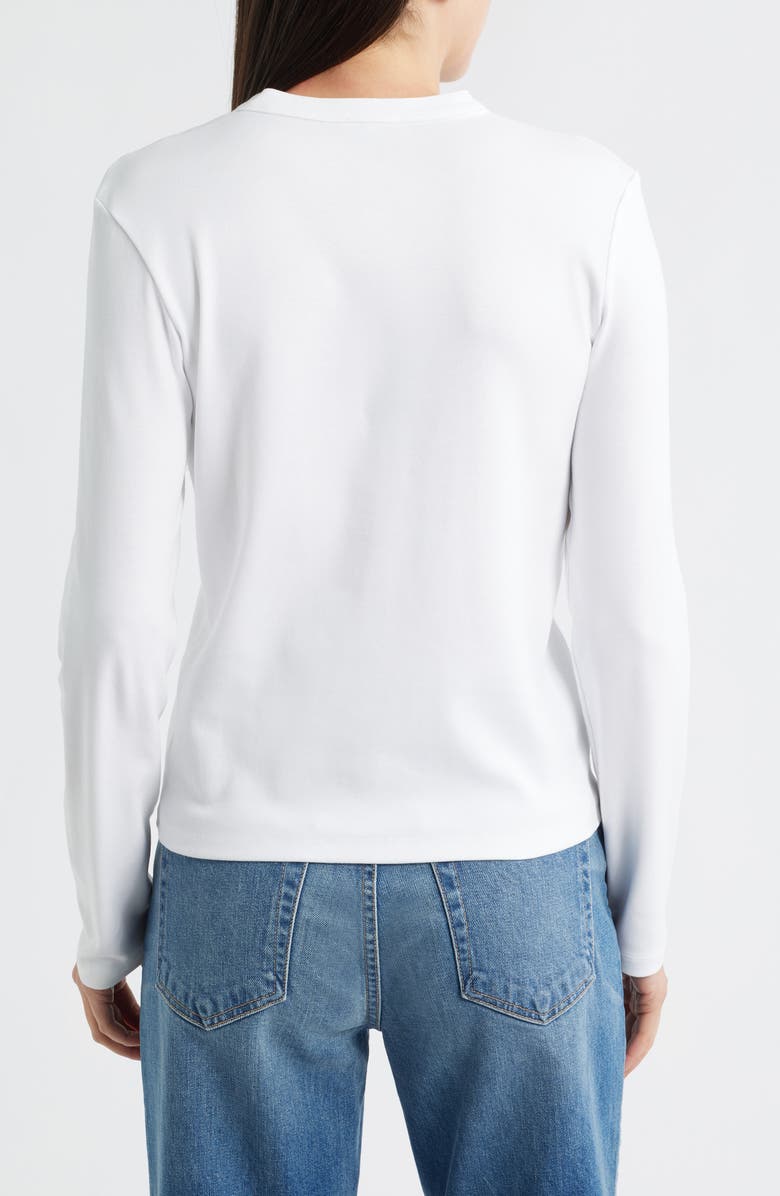 Mavi Jeans Long Sleeve Stretch Cotton Henley, Alternate, color, White