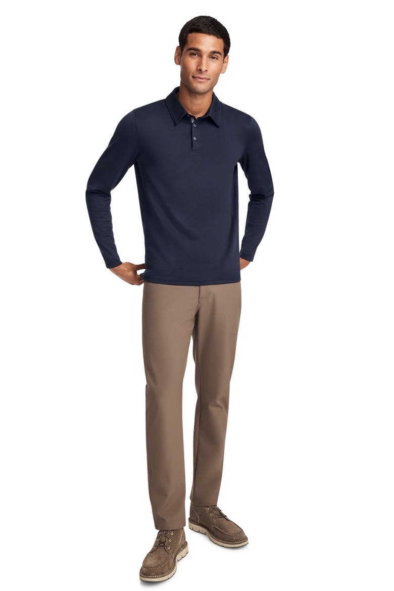 Mens EverActive Long Sleeve Tech Pique Polo, Alternate, color, Jockey Blue