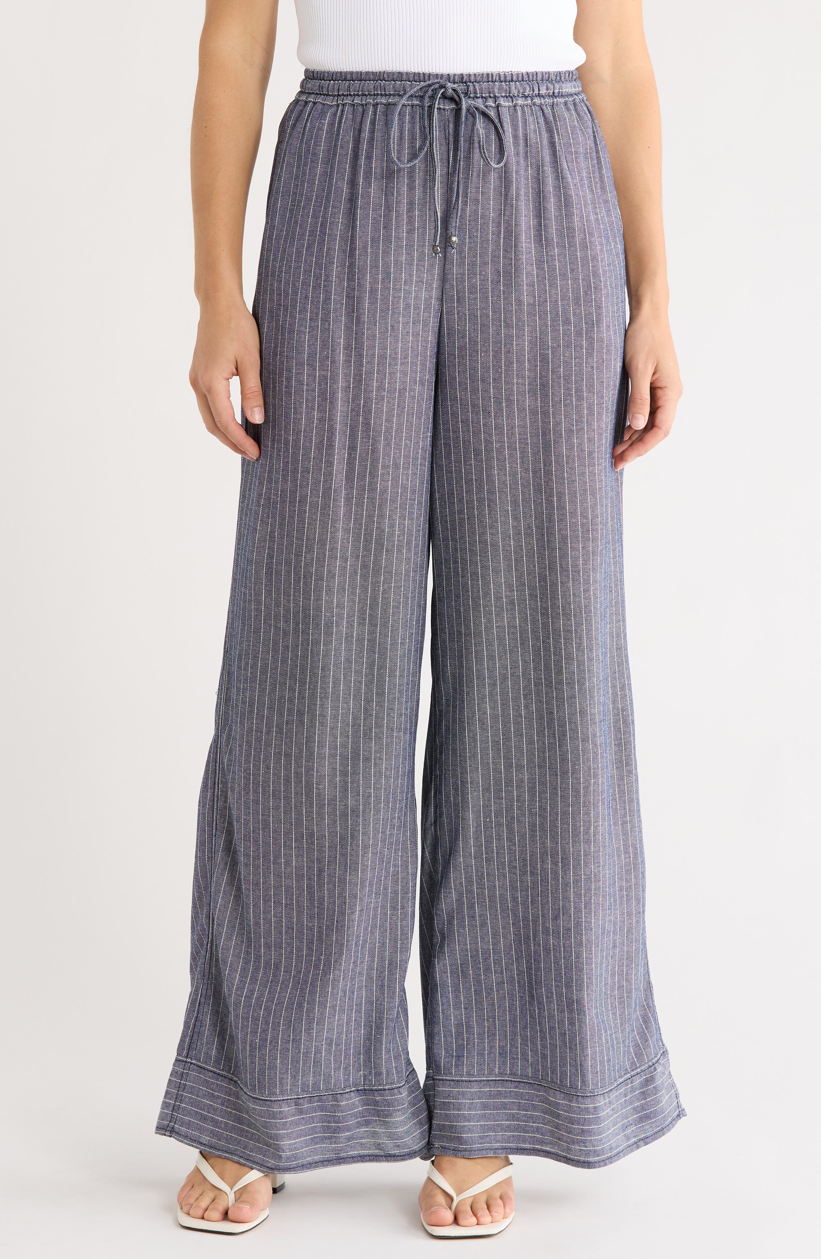 Stripe Wide Leg Pull-On Pants - image 3