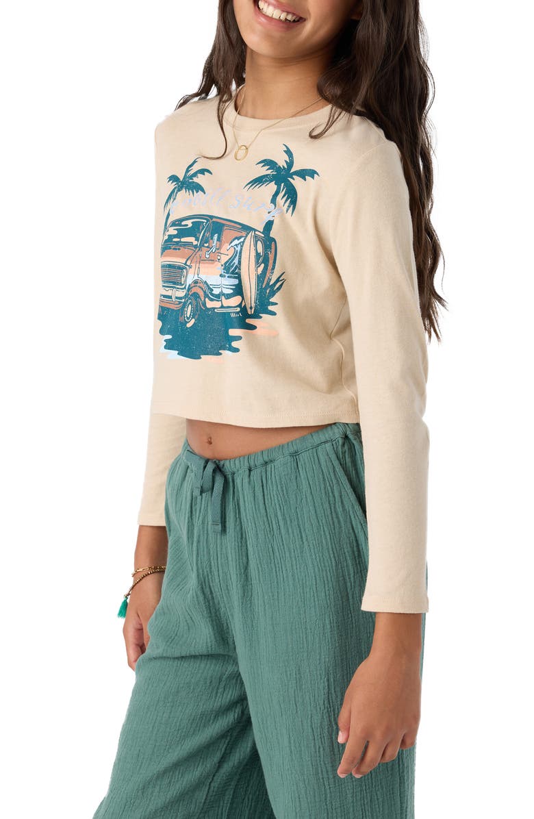 O'Neill Kids' Coastal Cruiser Crop Cotton Graphic T-Shirt, Alternate, color,