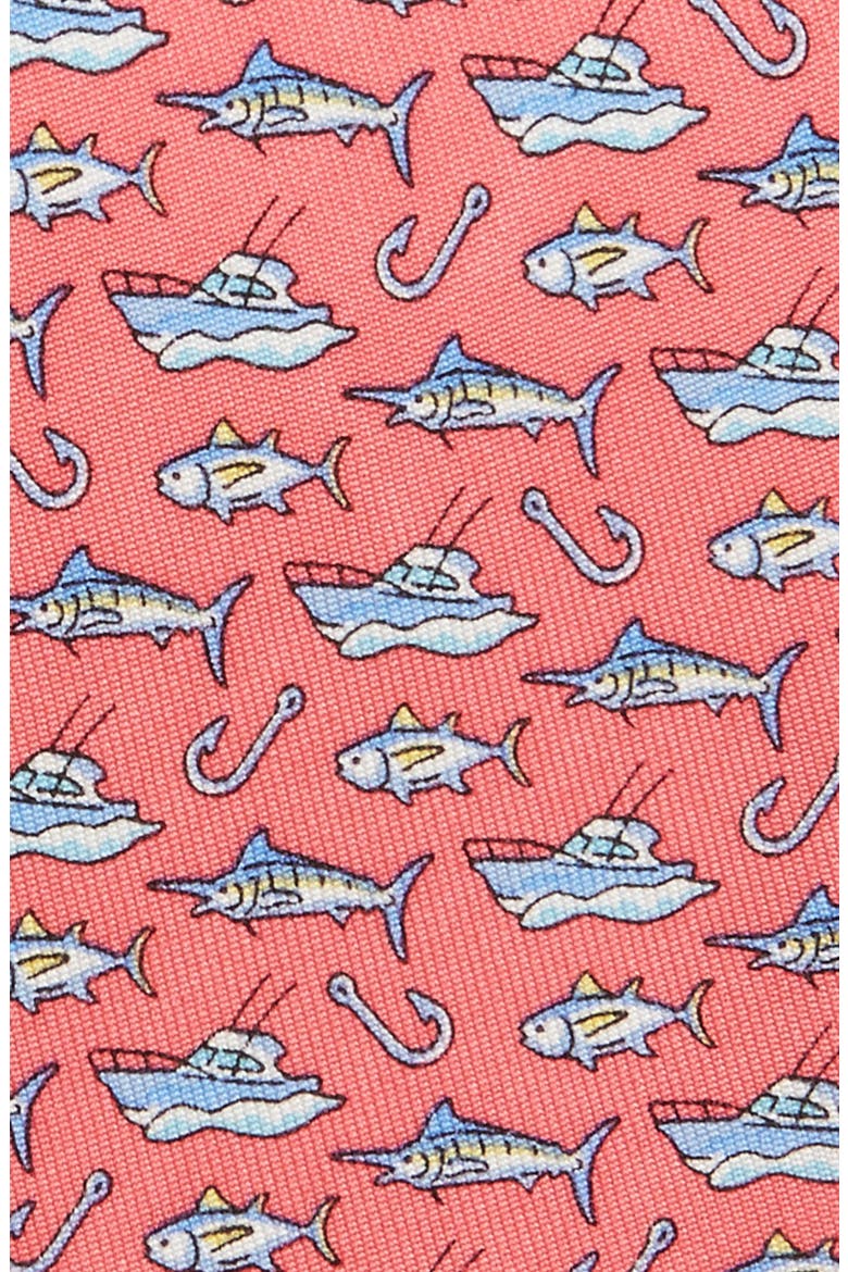 Coastal Fishing Silk Tie, Alternate, color, MAI TAI