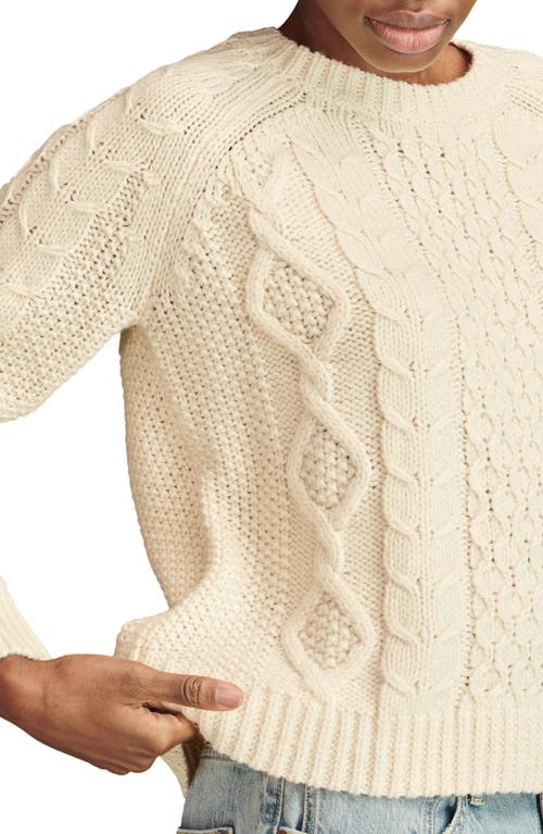 LUCKY BRAND LUCKY BRAND CABLE STITCH CREWNECK SWEATER