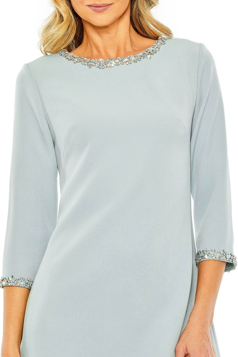 Women's Embellished A-Line Cocktail Dress, Alternate, color, Seafoam