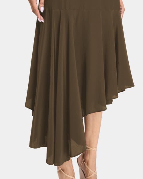 Santorelli Davin Sleeveless Asymmetric Fit And Flare Silk Midi Dress