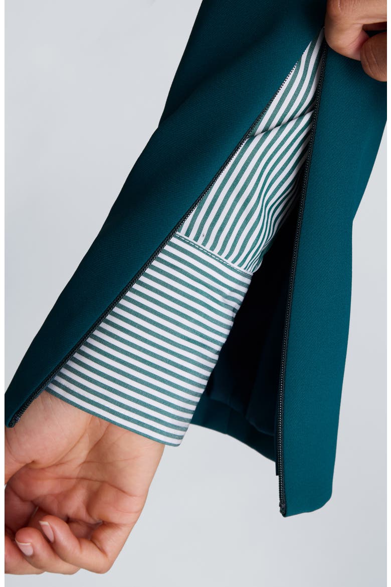 Slim One-Button Blazer, Alternate, color, TEAL DUSK