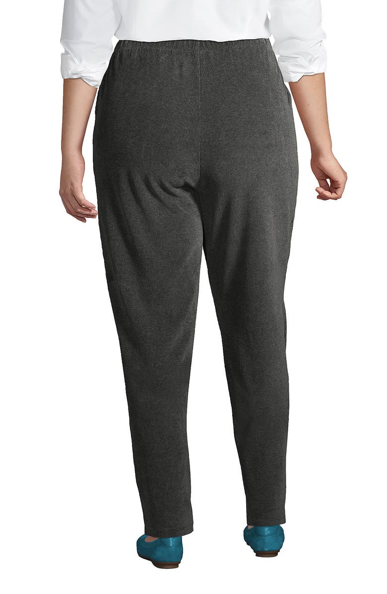 Lands' End Sport Knit High Rise Corduroy Pants, Alternate, color, Charcoal Heather