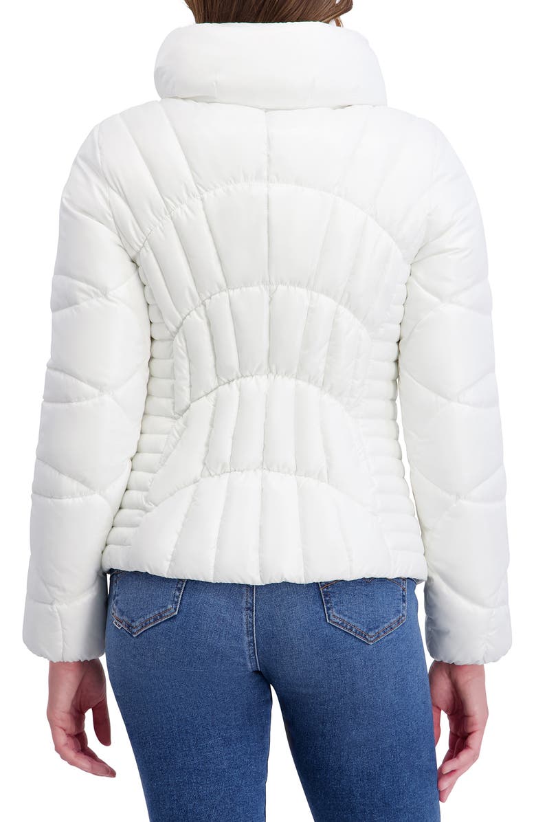 Kensie Hooded Puffer Jacket, Alternate, color, Ivory