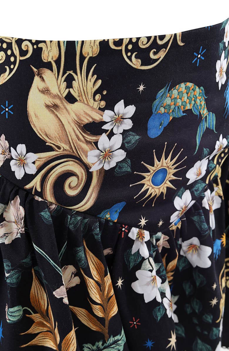 Agua Bendita Violet Solstice Cotton Cover-Up Miniskirt, Alternate, color, Blue