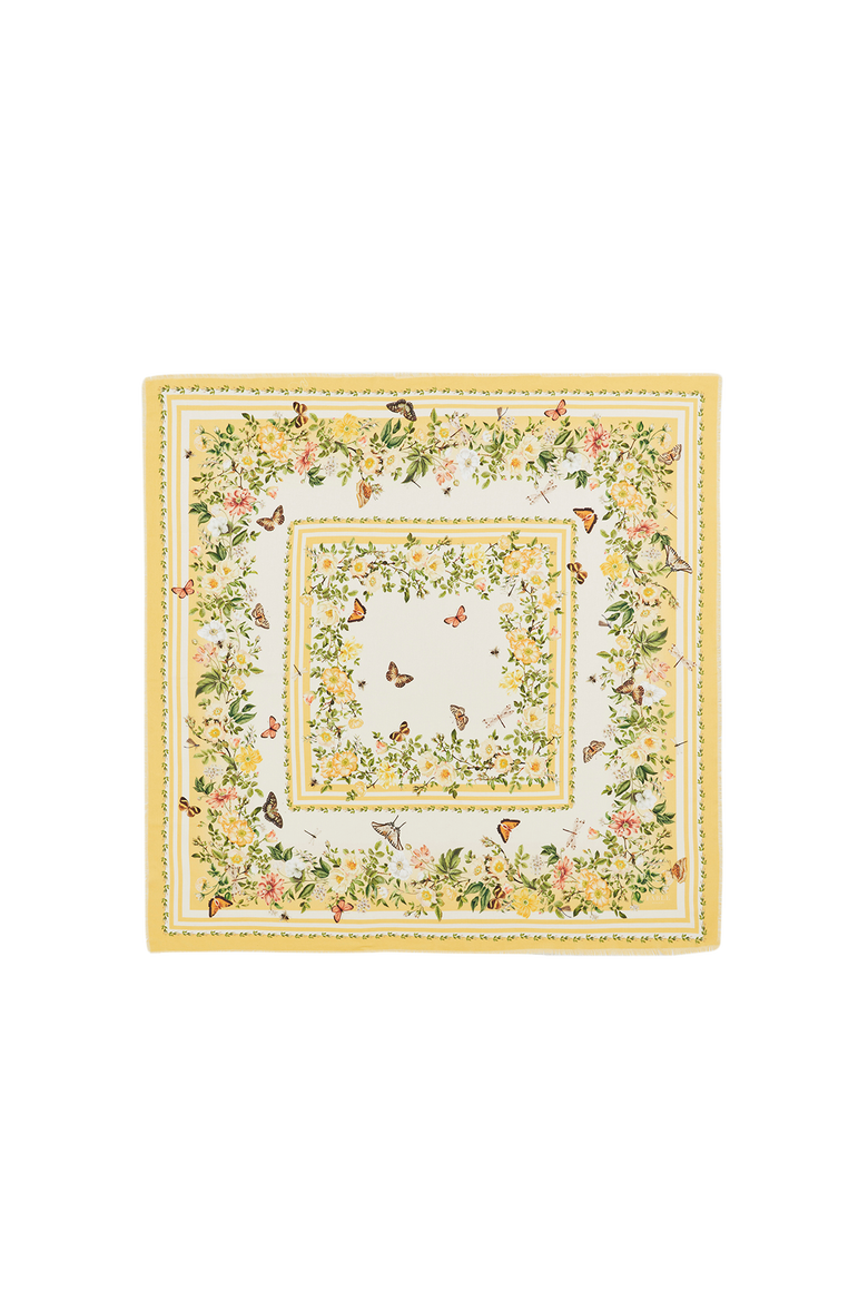 Cybele Narrative Square Scarf, Main, color, Yellow