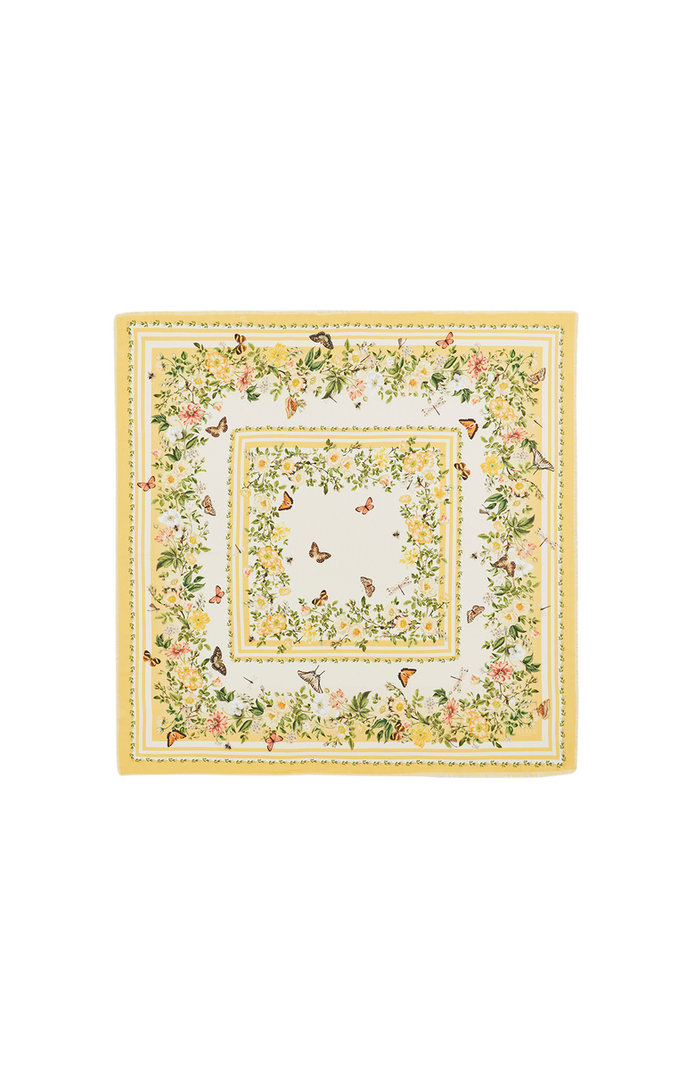 Fable England Cybele Narrative Square Scarf, Main, color, Yellow