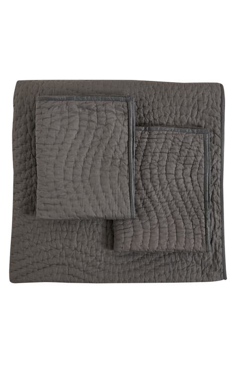 Voile Solid Cotton Quilt & Sham Set