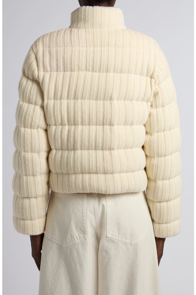 Rib Quilted Wool & Cashmere Down Puffer Cardigan, Alternate, color, WHITE