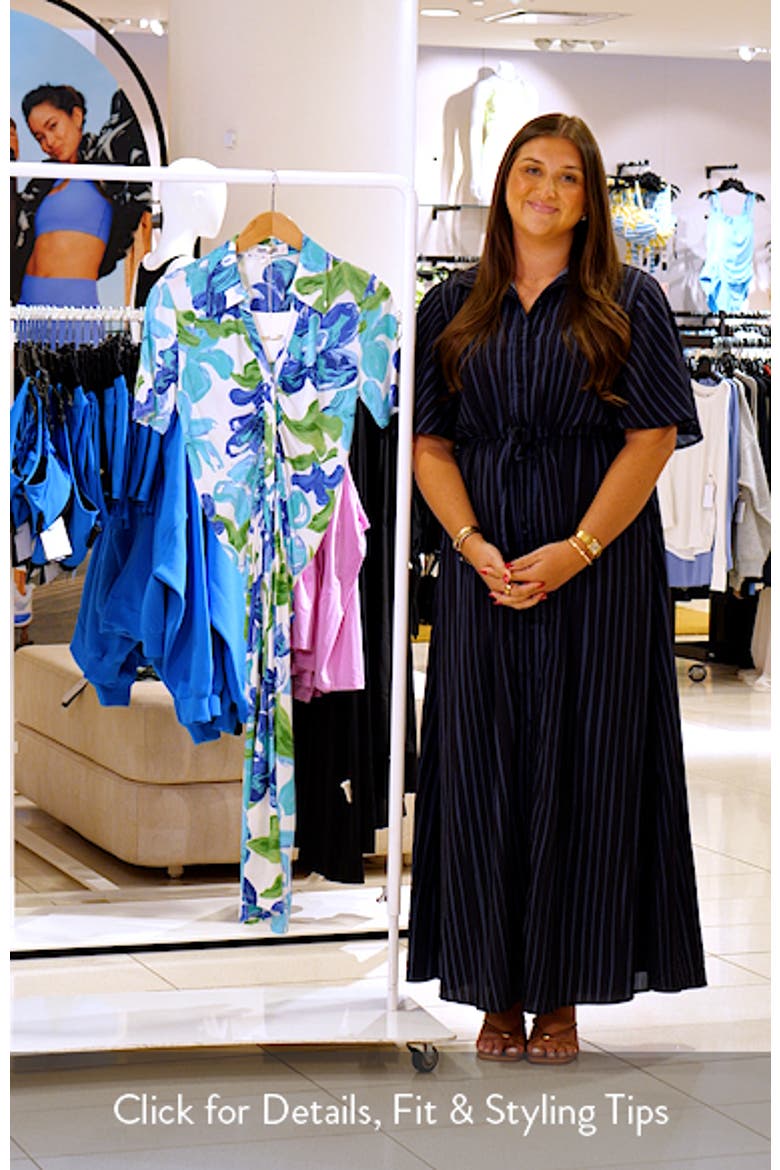 Zoey Floral Short Sleeve Ruched Midi Shirtdress video