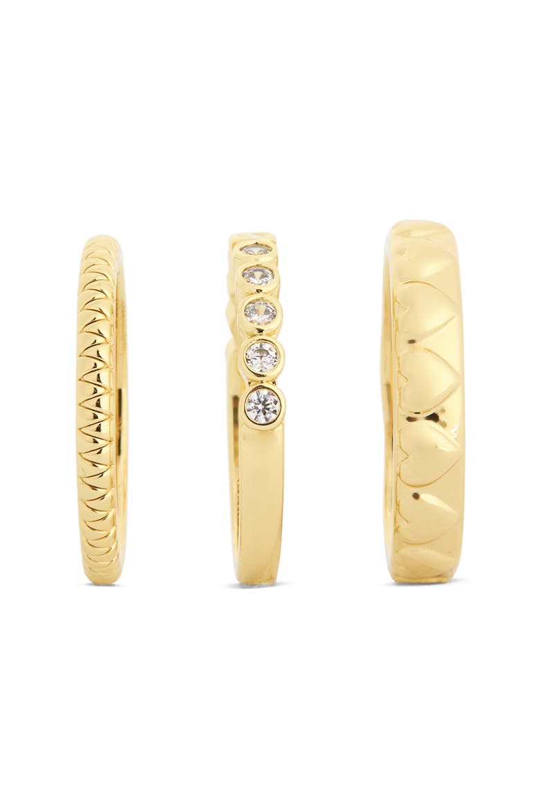 Set of Three Romantic Ring Set, Alternate, color, GOLD