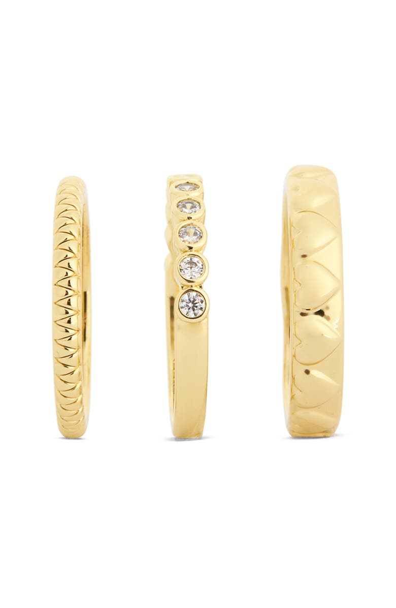 Covet Set of Three Romantic Ring Set, Alternate, color, Gold