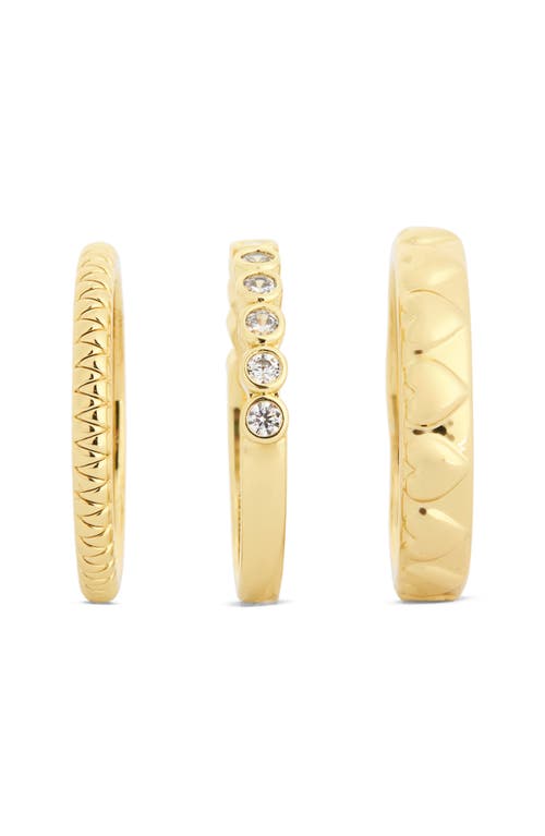 Covet Set Of Three Romantic Ring Set In Gold