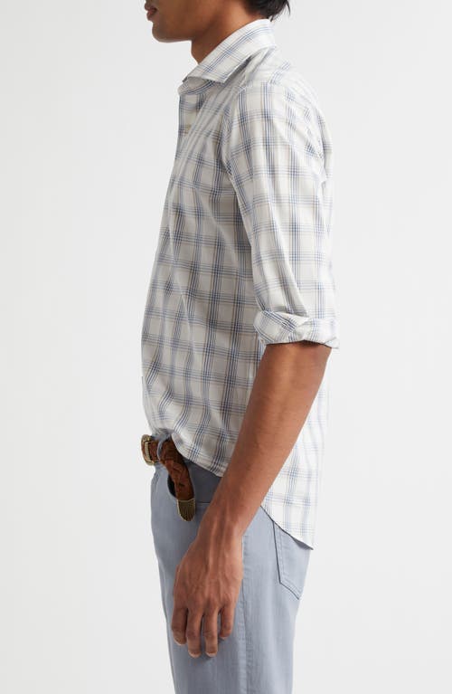 Shop Eleventy Dandy Plaid Cotton & Linen Button-up Shirt In Light Melange Grey