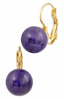 SAVVY CIE JEWELS Amethyst Lever Back Earrings