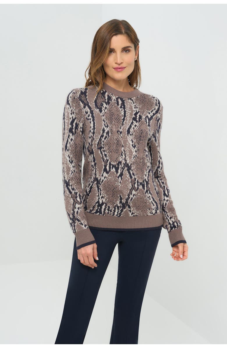 Anatomie Printed Archer Removable Turtleneck Sweater, Main, color, Python