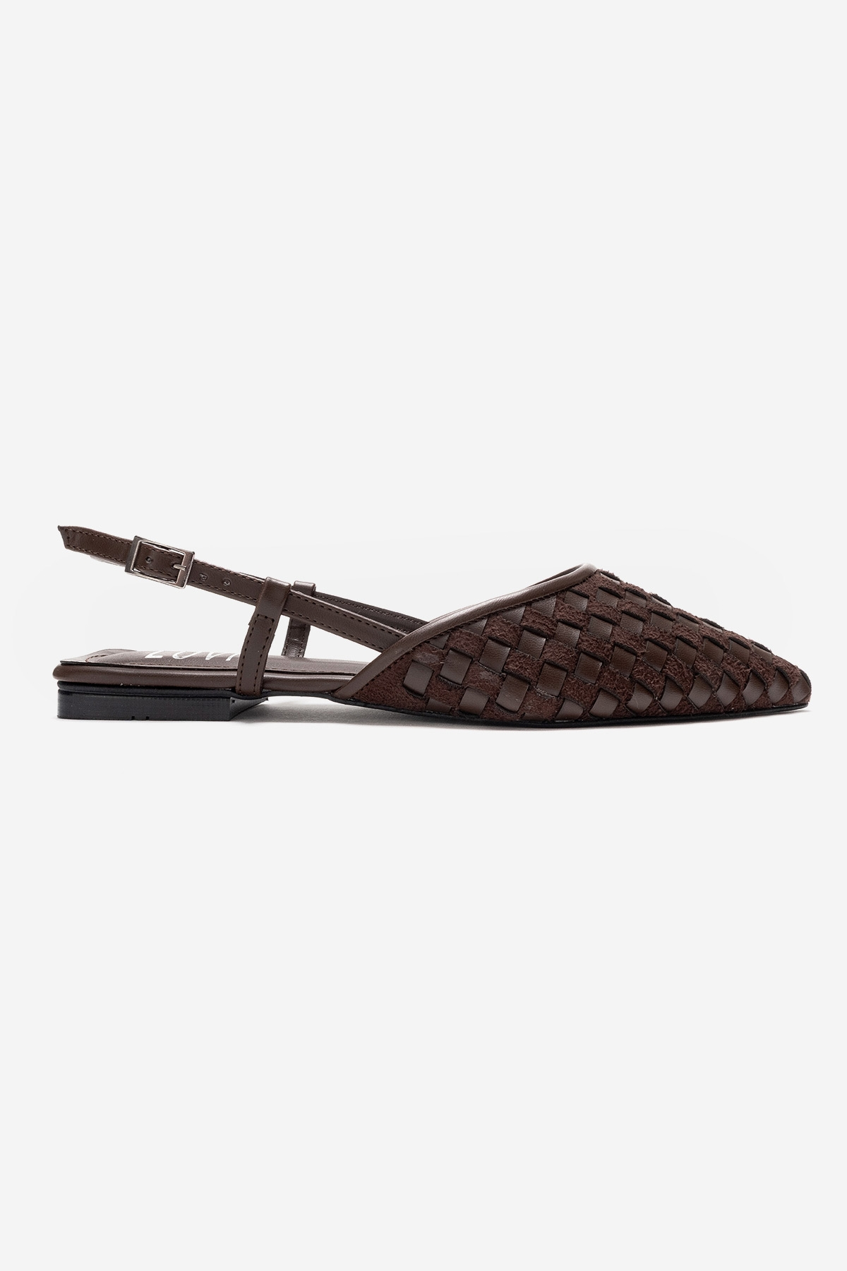 Chanda Pointed Toe Woven Sandal, Alternate, color, Brown