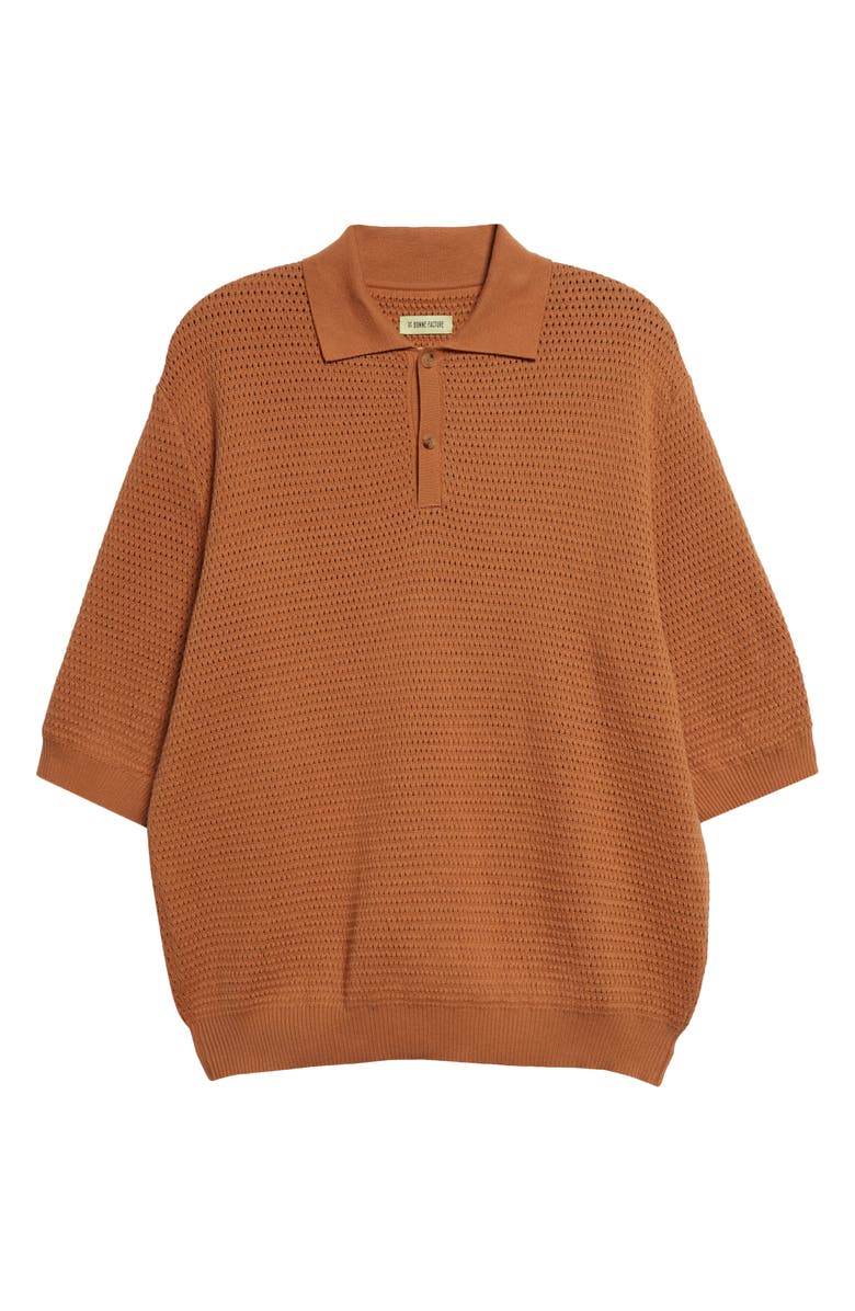 De Bonne Facture Honeycomb Knit Polo, Alternate, color, 