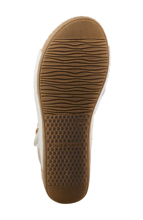 Flexus By Spring Step Perforated Wedge Sandal In White