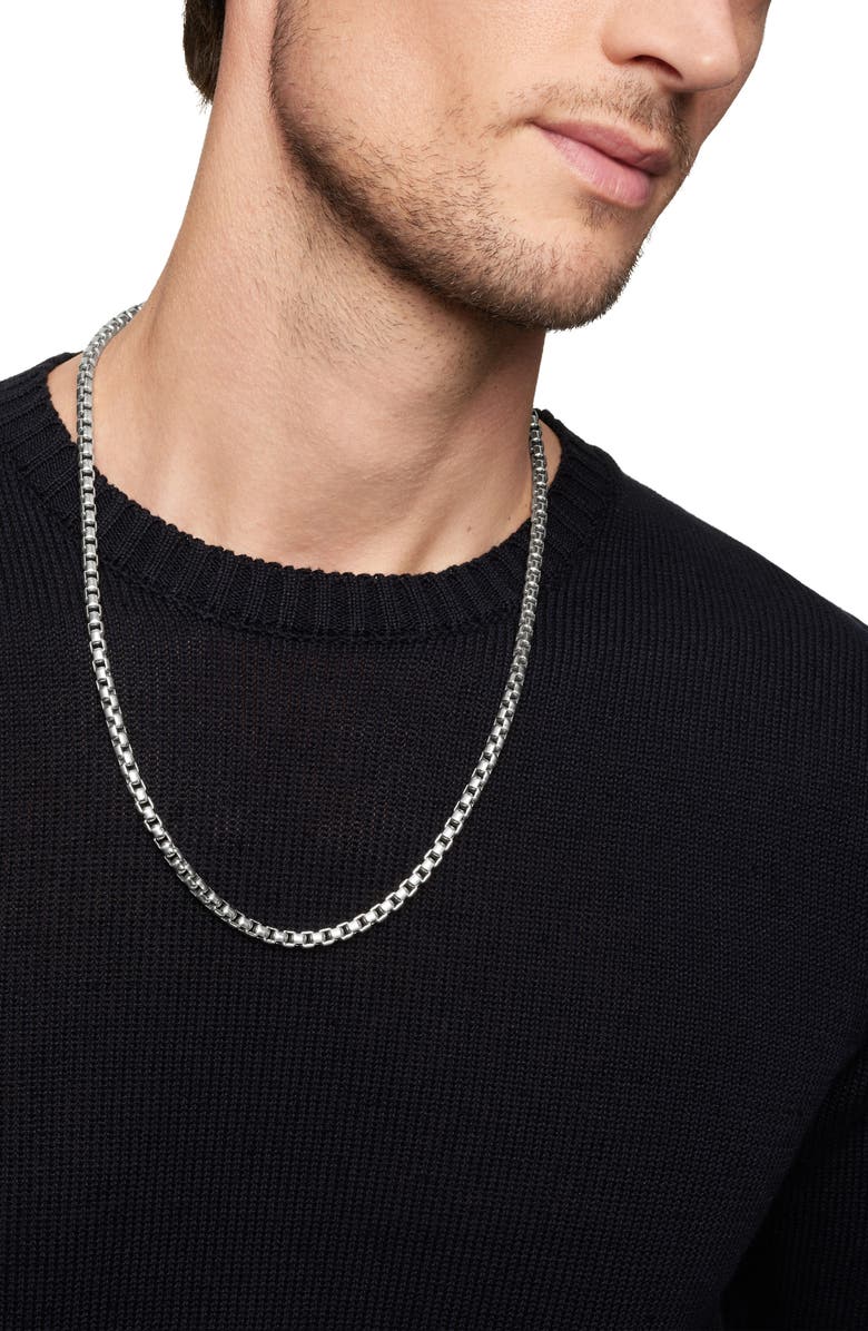 David Yurman Men's Box Chain Necklace in Sterling Silver, 5.2mm, Main, color, Silver