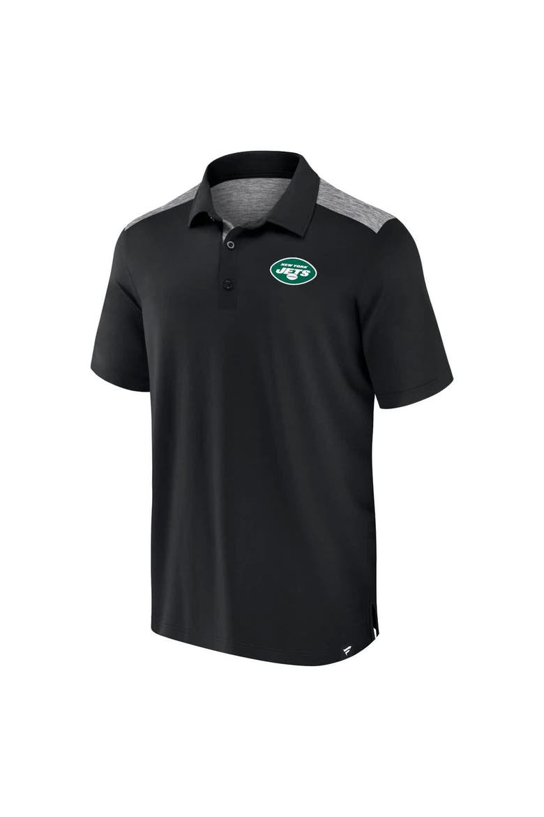 Men's Fanatics Black New York Jets Long Shot Polo, Alternate, color, Black