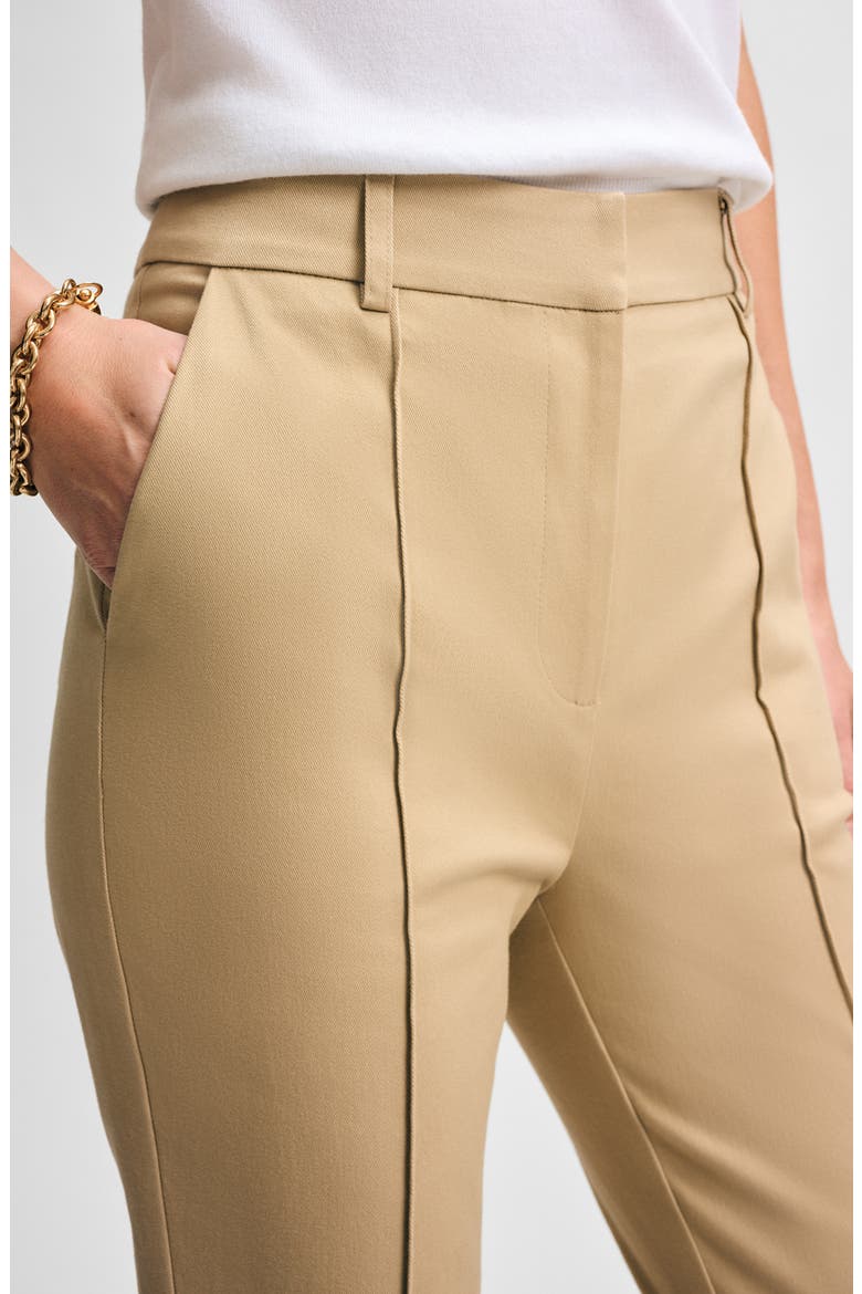 Stretch Twill Ankle Kick Flare Pants, Alternate, color, KHAKI