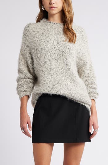 Open Edit Marled Mock Neck Sweater
