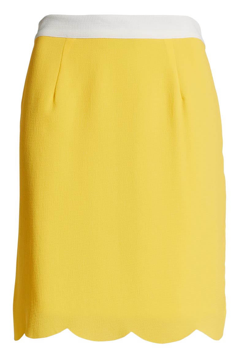 Gibson x Living in Yellow Daphne Scallop Hem Skirt (Nordstrom Exclusive), Alternate, color, YELLOW W/ IVORY