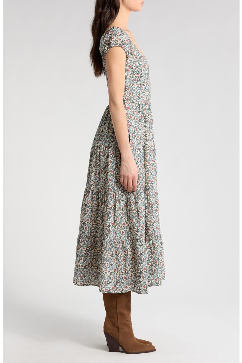 Machella Botanical Print Maxi Dress, Alternate, color, BOTANICAL BLUE MULTI