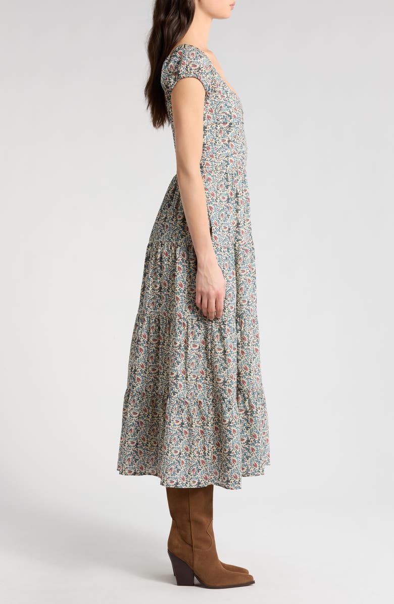 PAIGE Machella Botanical Print Maxi Dress, Alternate, color, Botanical Blue Multi