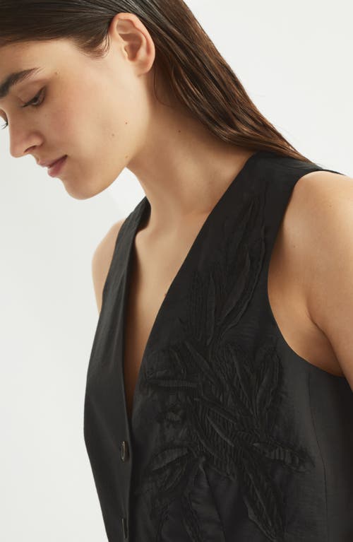 Shop Brunello Cucinelli Flora Appliqué Vest In Black