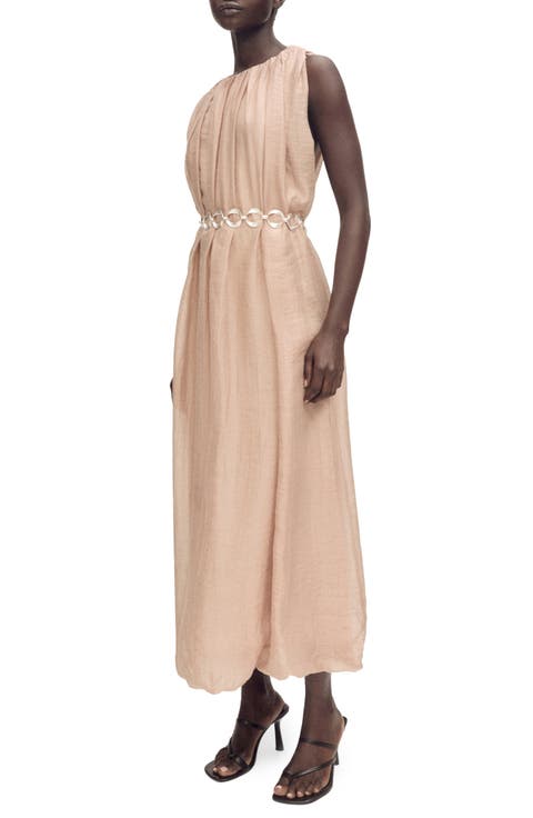 Gathered Belted Maxi Dress