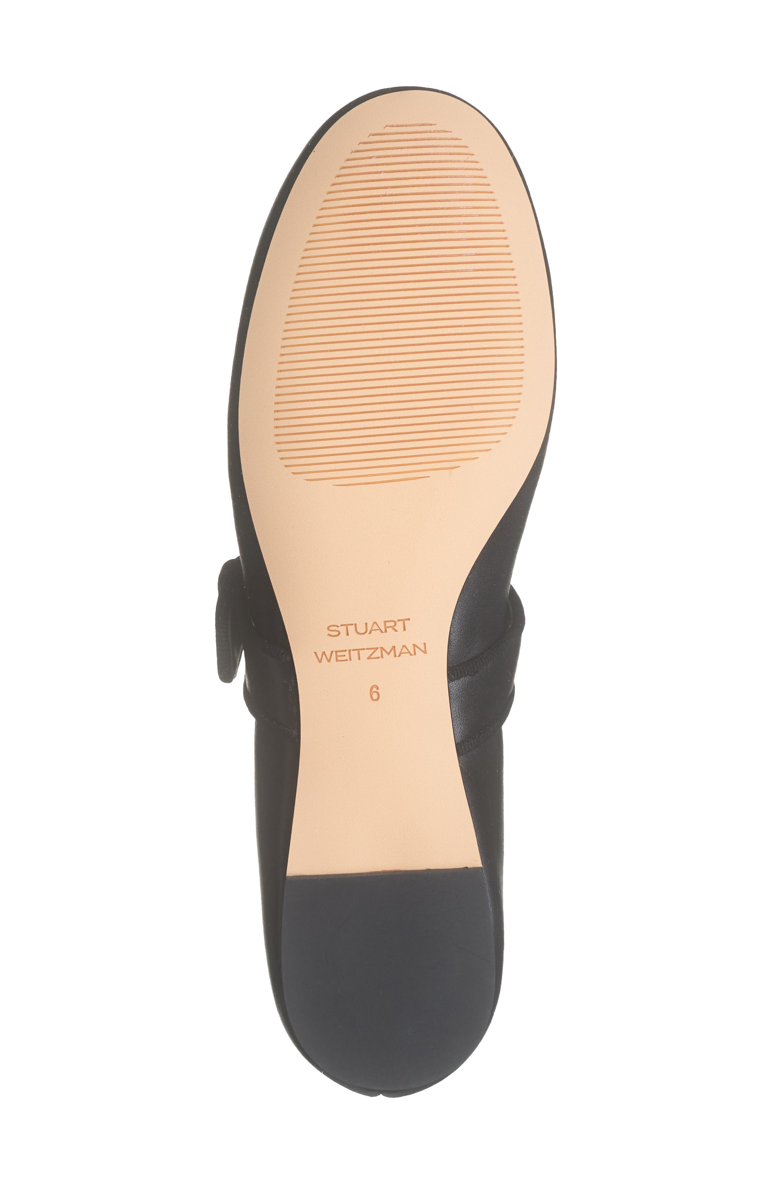 Stuart Weitzman Piper Mary Jane Ballet Flat, Alternate, color, Black Leather