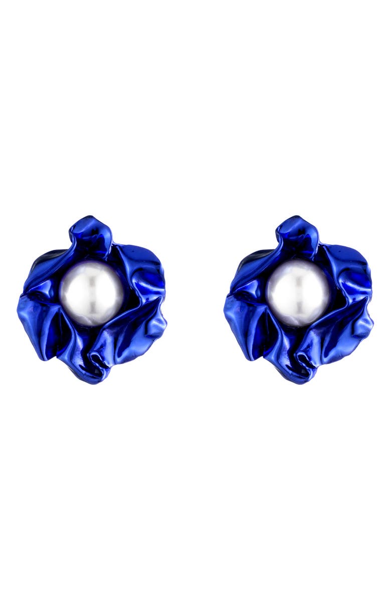 Sterling King Titania Imitation Pearl Drop Earrings, Main, color,
