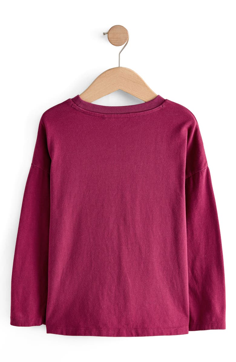 NEXT Kids' Sequin Heart T-Shirt, Alternate, color, Burgundy