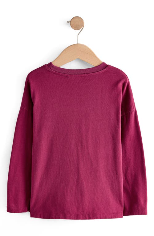 Next Kids' Sequin Heart T-shirt In Burgundy