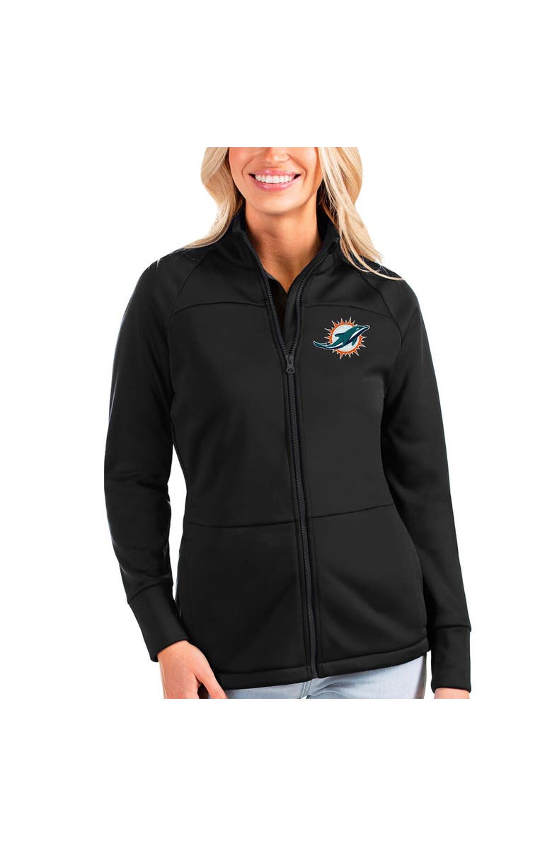 ANTIGUA Women's Antigua Black Miami Dolphins Links Full-Zip Golf Jacket, Alternate, color, 