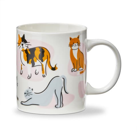 Cool Cats Bone China Mug Multi 12 oz 3.25x3.25x3.5 in