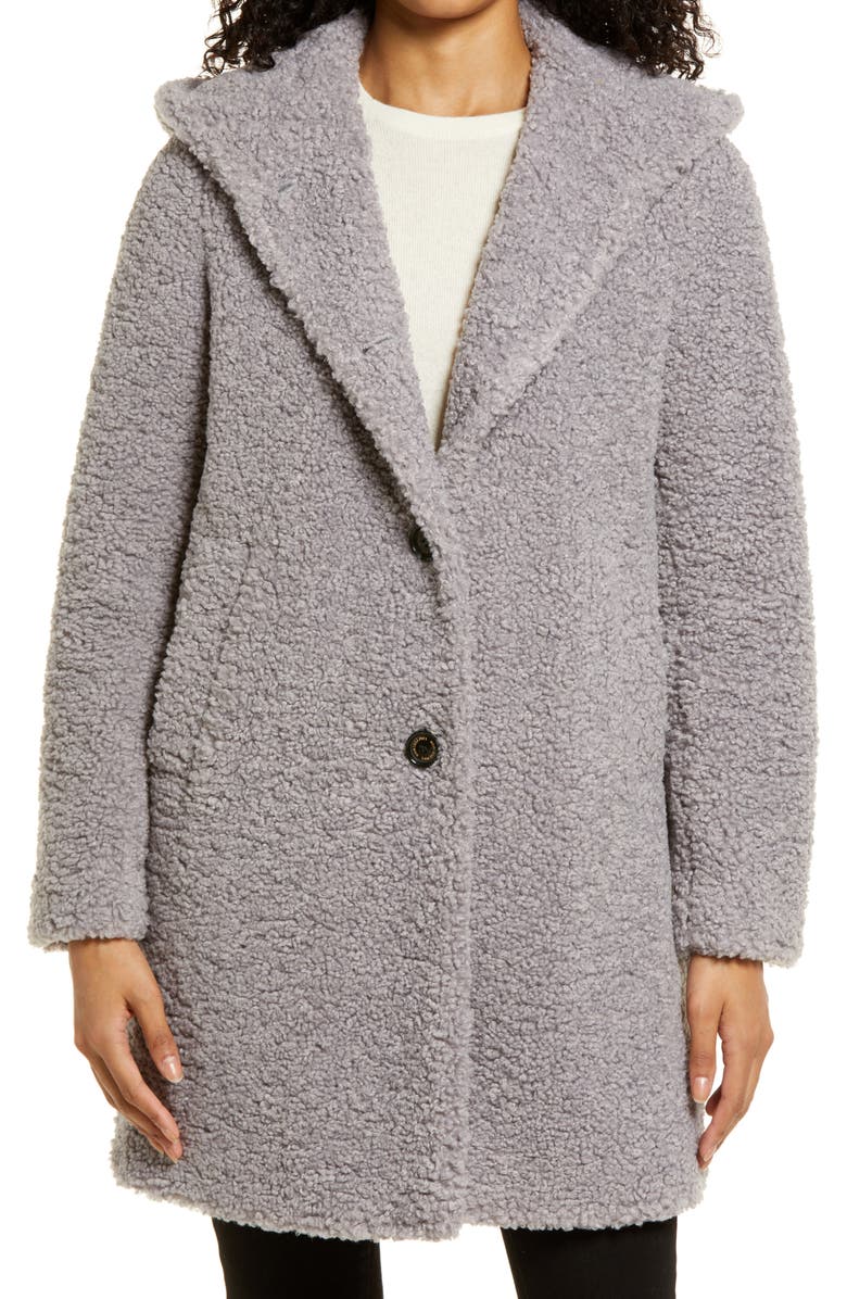Sam Edelman Hooded Faux Shearling Teddy Coat, Alternate, color,