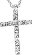 Bliss Diamond 1/10ct Diamond Cross Pendant 10K Gold 1/2" Tall Lab Grown