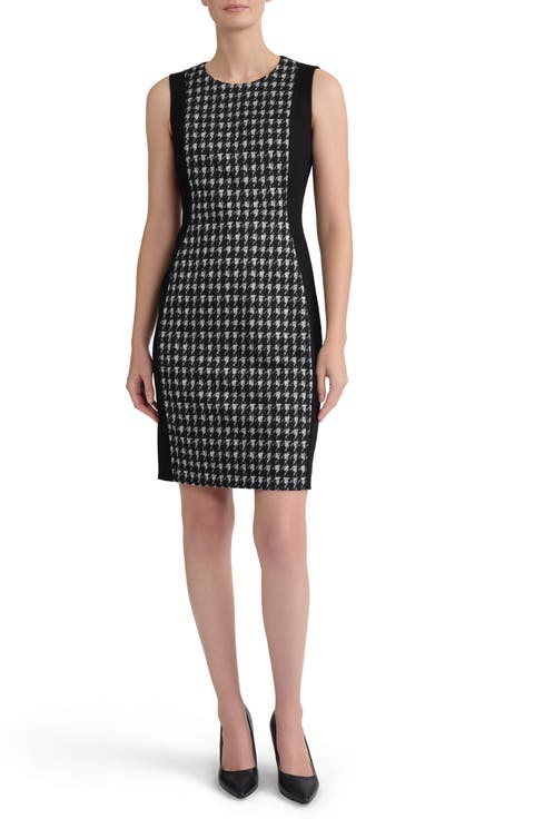 Houndstooth Sheath Dress