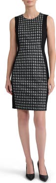 KASPER Houndstooth Sheath Dress
